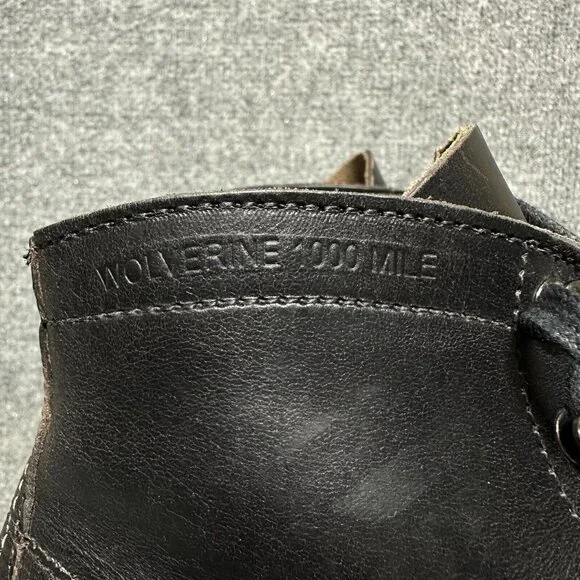 WOLVERINE 1000 Mile Classic Boots Leather Black Lace Up Combat Women's Size 9B